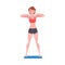 Young Woman Doing Morning Workout, People Activity Daily Routine Cartoon Style Vector Illustration on White Background