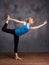 Young woman doing yoga asana