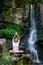 Young woman doing yoga in the nature