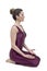 Young woman doing yoga in Vajrasana pose