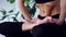 Young woman doing yoga workout at home