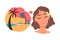 Young Woman Dreaming about Summer Vacation, Human Thoughts and Needs Cartoon Style Vector Illustration on White