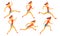 Young Woman Dressed in Sportswear Running Set, Female Athlete in Motion, Sportswoman Character Participating in Long or