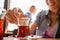 Young woman drinks Turkish tea