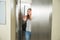 Young Woman In Elevator