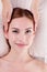Young woman enjoy face massage