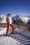 Young woman enjoying skiing