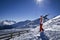 Young woman enjoying skiing