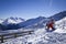 Young woman enjoying skiing