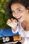 Young Woman Enjoying Takeaway Sushi Lunch