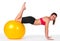 Young woman exercise on pilates ball
