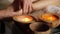 Young woman gets a foot massage in the spa salon. close-up of candles