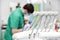 Young woman getting dental treatment in dentist office