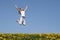 Young woman in a happy jump