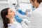 Young woman having check up in newest dental clinic