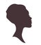 Young woman head silhouette with stylish african national headdress