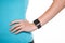Young woman healthy lifestyle fitness smart watch