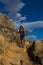 Young woman hiking Granite Mountain in Arizona