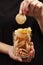 Young woman holding chickpea chips