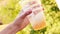 Young Woman Holding And Drinking Ice Cold Fresh Beer In Summer Hot Day Party Time Refreshing Drink Closeup Slow Motion Video