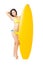 Young Woman holding surfboard