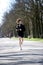 Young woman during jogging in a park