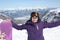 Young woman on the Kaprun, skiing resort in Austria.