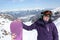 Young woman on the Kaprun, skiing resort in Austria.