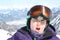 Young woman on the Kaprun, skiing resort in Austria.