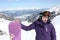 Young woman on the Kaprun, skiing resort in Austria.