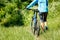 Young woman with mountain bike