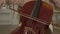 Young woman musician with bow in hands playing cello at home