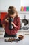 Young woman photographing food