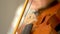 Young woman playing the violin. Hands of musician, close up view