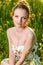 Young Woman portrait poppy field