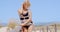 Young Woman Posing at the Beach Pathway