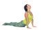 Young woman practicing yoga, cobra position, isolated