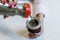 Young woman preparing traditional Argentinian yerba mate tea