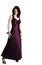 Young woman in purple evening dress