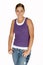 Young Woman in Purple Tank Top