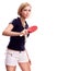 Young woman with a racket ping-pong