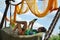 Young woman relaxing in hammock