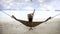 young woman relaxing in the hammock and freedom mood of free happiness bliss on beach,Travel concept