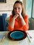 Young woman in restaurant