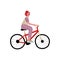 Young Woman Riding Bike, Female Athlete Cyclist Character in Sportswear, Active Healthy Lifestyle Vector Illustration