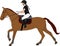 Young woman riding horsecolor illustration. Equestrian sport. Equestrian dressage