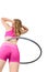 Young woman rotating hula hoop