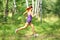 Young woman runner. Moton blur