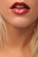 Young woman\'s lips close up