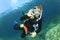 Young woman scuba diving